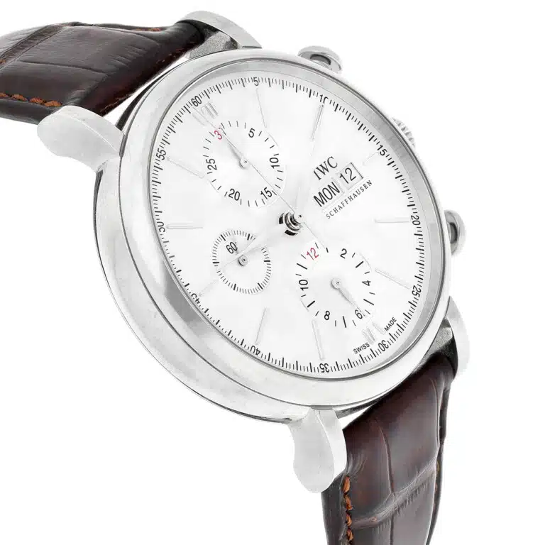 IWC Portofino Chronograph IW391027 42.00mm Silver Dial Leather Strap Stainless Steel Watch – image 5