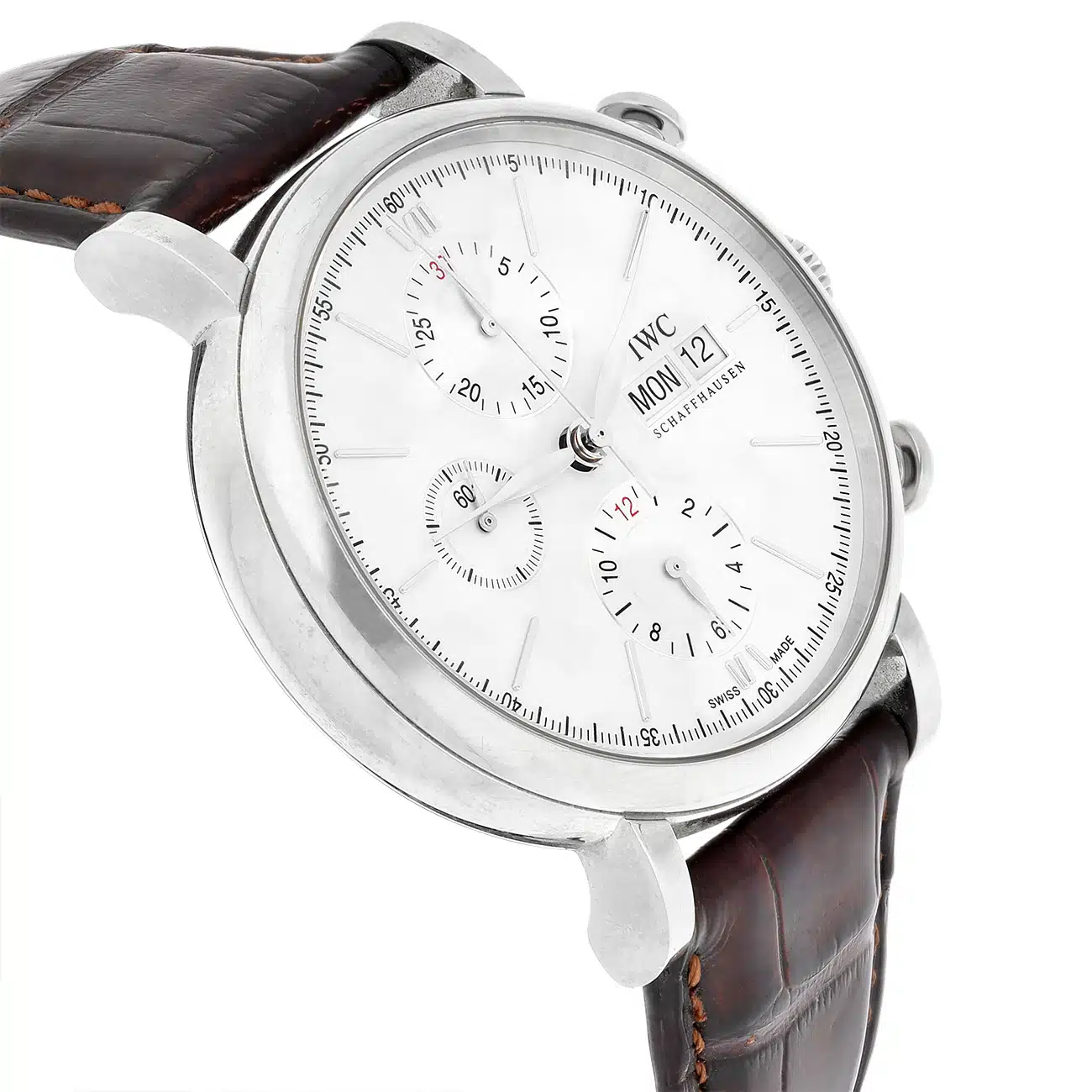 IWC Portofino Chronograph IW391027 42.00mm Silver Dial Leather Strap Stainless Steel Watch – image 5