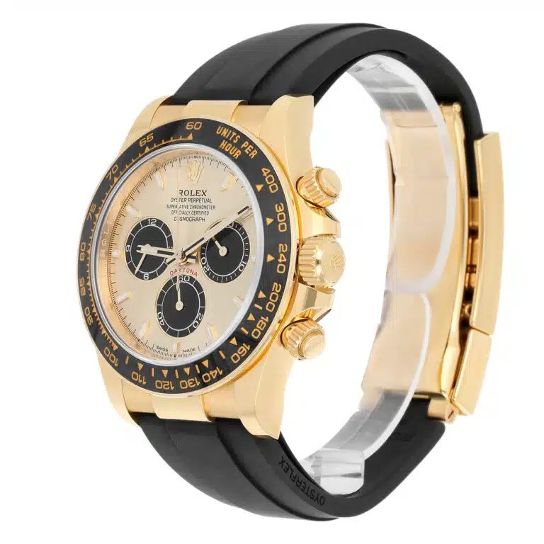 Rolex Cosmograph Daytona 126518LN-0012 “Pikachu” Black Cerachrom Bezel Champagne Index Dial Oysterflex Strap Yellow Gold Watch – image 6