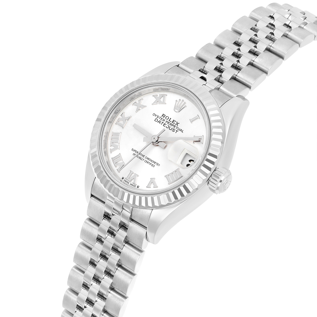 Rolex Lady Datejust 279174-0007 28mm Silver Roman Dial Jubilee Bracelet Stainless Steel Watch