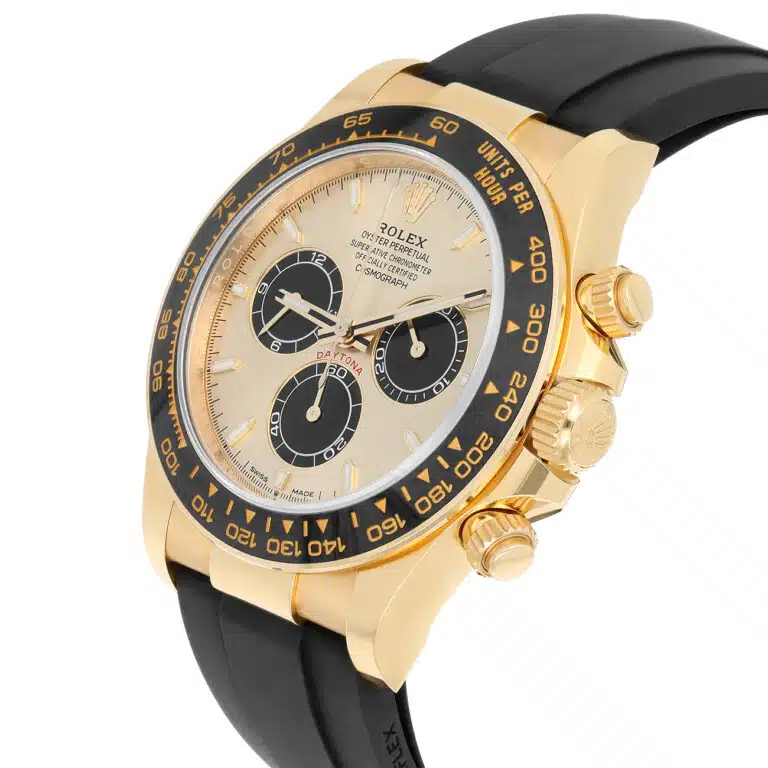 Rolex Cosmograph Daytona 126518LN-0012 “Pikachu” Black Cerachrom Bezel Champagne Index Dial Oysterflex Strap Yellow Gold Watch – image 7