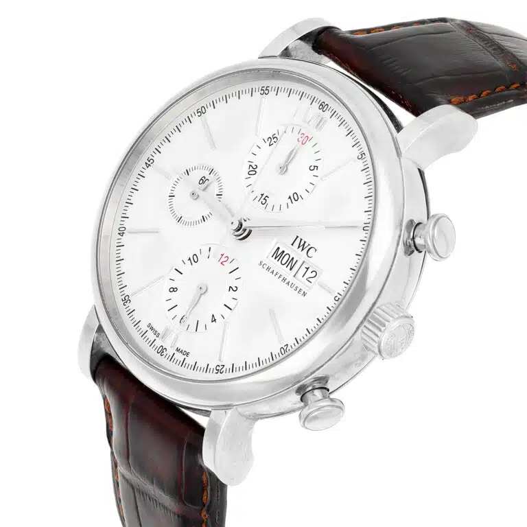 IWC Portofino Chronograph IW391027 42.00mm Silver Dial Leather Strap Stainless Steel Watch – image 3