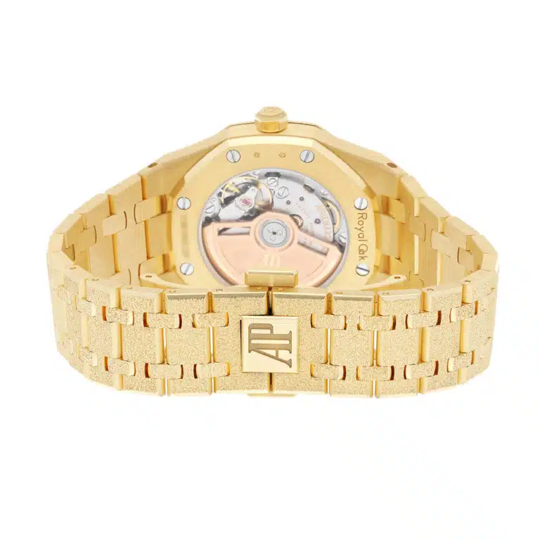 Audemars Piguet Royal Oak Frosted Gold 77450BA.GG.1361BA.01 34mm Yellow Gold Crystal Sand Dial 18K Yellow Gold Watch – image 7
