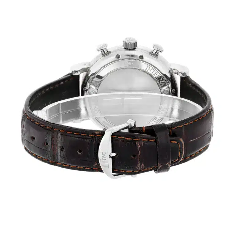 IWC Portofino Chronograph IW391027 42.00mm Silver Dial Leather Strap Stainless Steel Watch – image 8