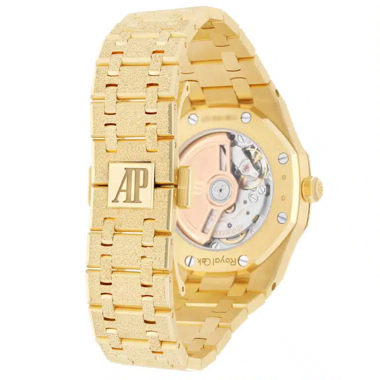 Audemars Piguet Royal Oak Frosted Gold 77450BA.GG.1361BA.01 34mm Yellow Gold Crystal Sand Dial 18K Yellow Gold Watch – image 8