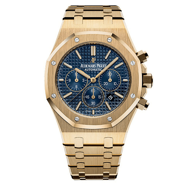 Audemars Piguet Royal Oak 26320ba.oo.1220ba.02 41mm Blue Chronograph Dial Yellow Gold Watch – 2017