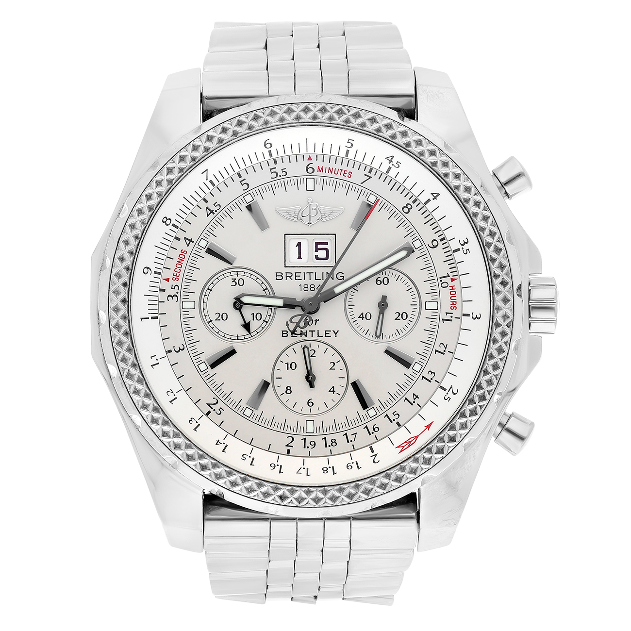 Breitling Bentley A44362 White Dial Stainless Steel Watch