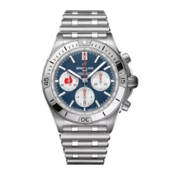 Breitling Chronomat B01 Six Nations France AB0134A81C1A1 42mm Blue Dial Unidirectional, Ratcheted Rotating Bezel Stainless
