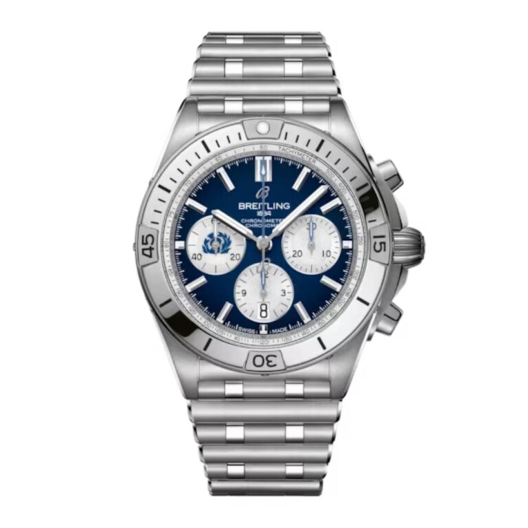 Breitling Chronomat B01 Six Nations Scotland AB0134A51C1A1 42mm Blue Dial Unidirectional, Ratcheted Rotating Bezel Stainless