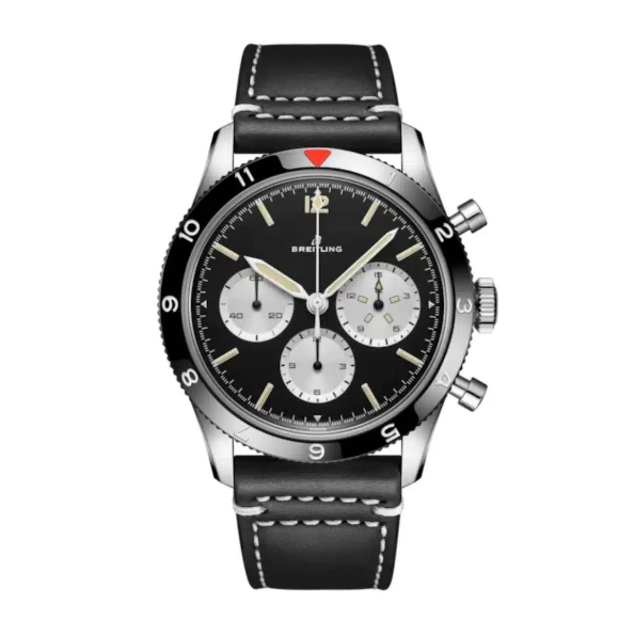 Breitling Classic AVI Re-edition AB09451A1B1X1 41mm Black Dial Bidirectional Rotating Bezel Stainless Steel with Black Calfskin Leather Strap Watch