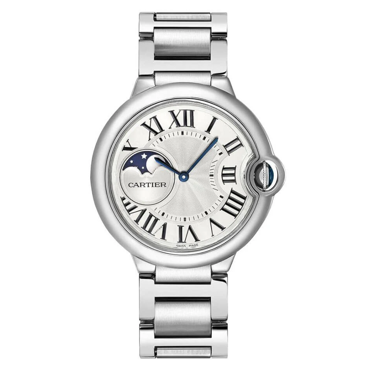 Cartier Ballon Bleu WSBB0050 37mm Stainless Steel Silver Guilloche Dial Watch