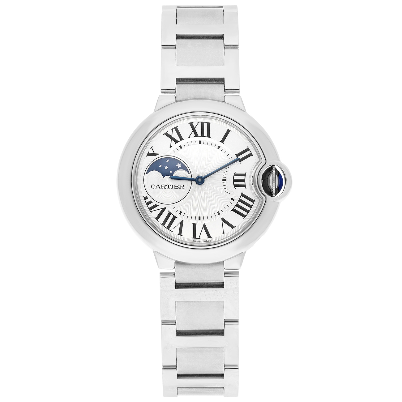 Cartier Ballon Bleu WSBB0050 37mm Stainless Steel Silver Guilloche Dial Watch