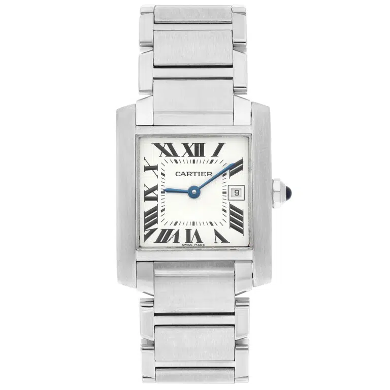 Cartier Tank Française W51008Q3 25mm Roman Dial Stainless Steel Watch