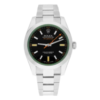 Rolex Milgauss 116400GV 40mm Stainless Steel Orange Hand Black Dial Watch – 2013