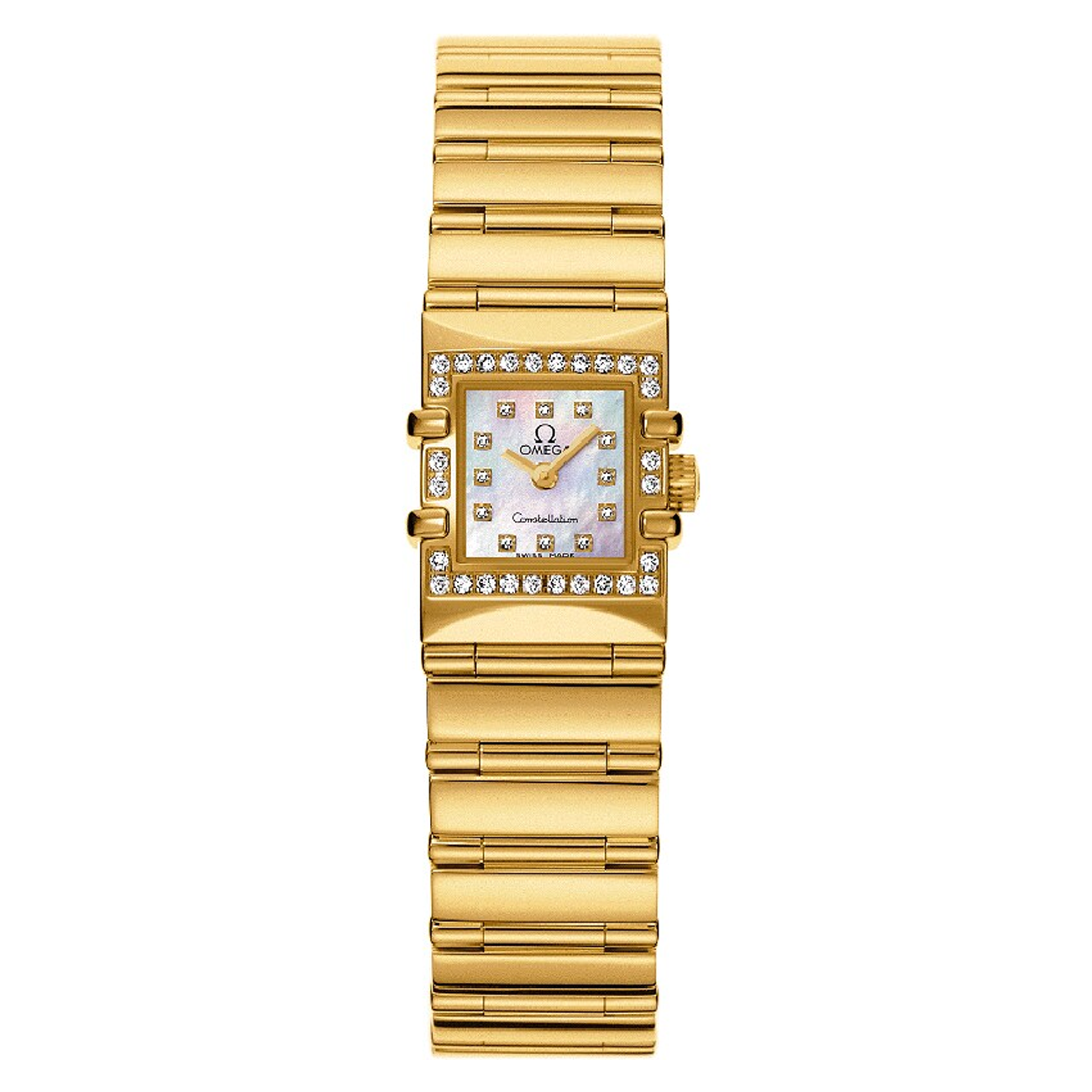 Omega Constellation 1136.76.00 White Diamond Dial 20mm Yellow Gold Ladies Watch