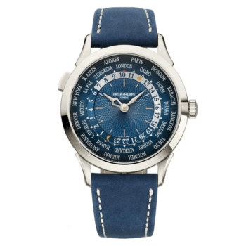 Patek Philippe World Time 5230P-001 platinum watch, blue dial