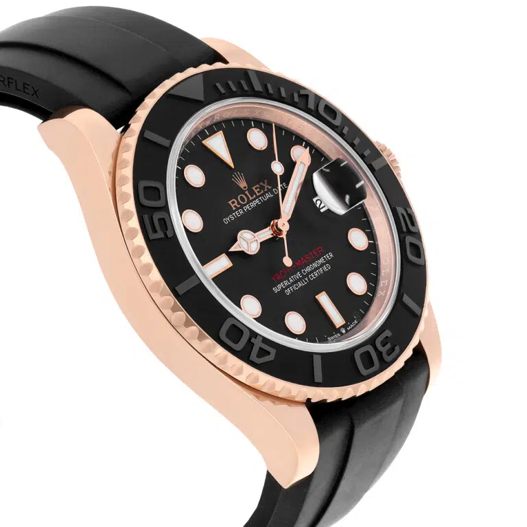 Rolex Yacht-Master 126655-0002 40mm Black Dial Black Oysterflex Strap Rose Gold Watch – image 5