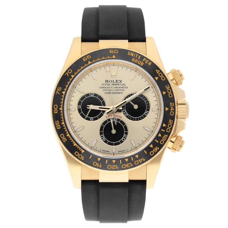 Rolex Cosmograph Daytona 126518LN-0012 Pikachu, yellow gold, champagne index dial, dial detail