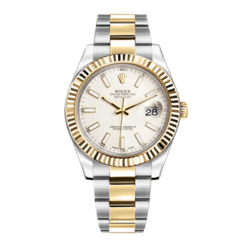 Rolex Datejust II 116333 41mm Ivory Dial Oyster Bracelet Two Tone Watch