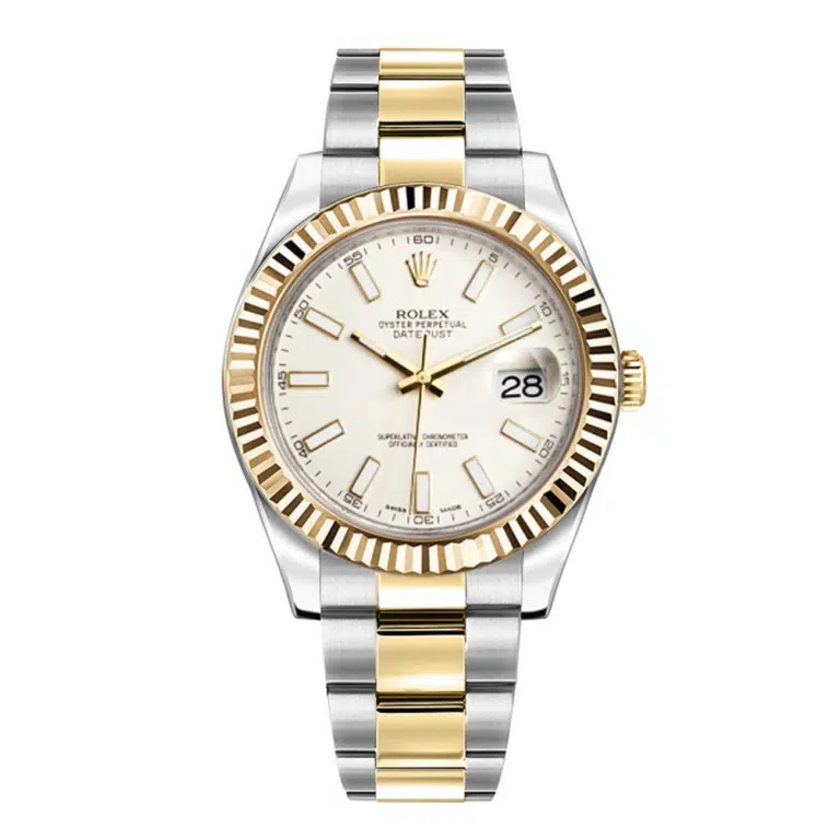 Rolex Datejust II 116333 41mm Ivory Dial Oyster Bracelet Two Tone Watch