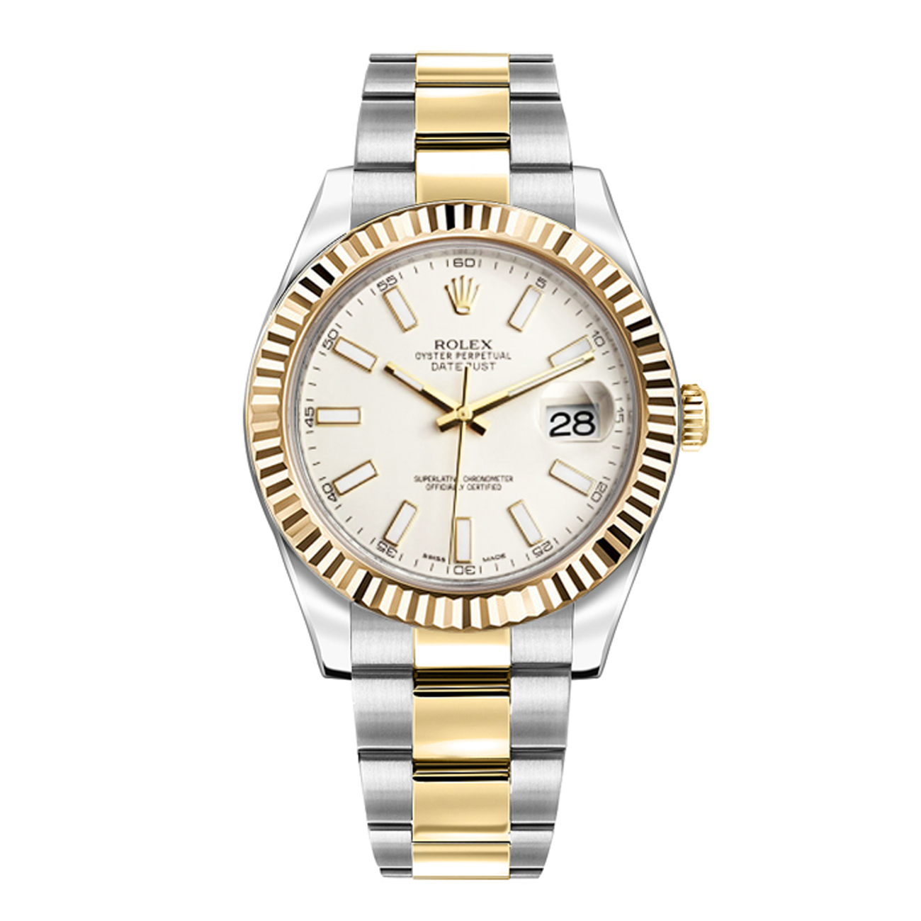 Rolex Datejust II 116333 41mm Ivory Dial Oyster Bracelet Two Tone  Watch