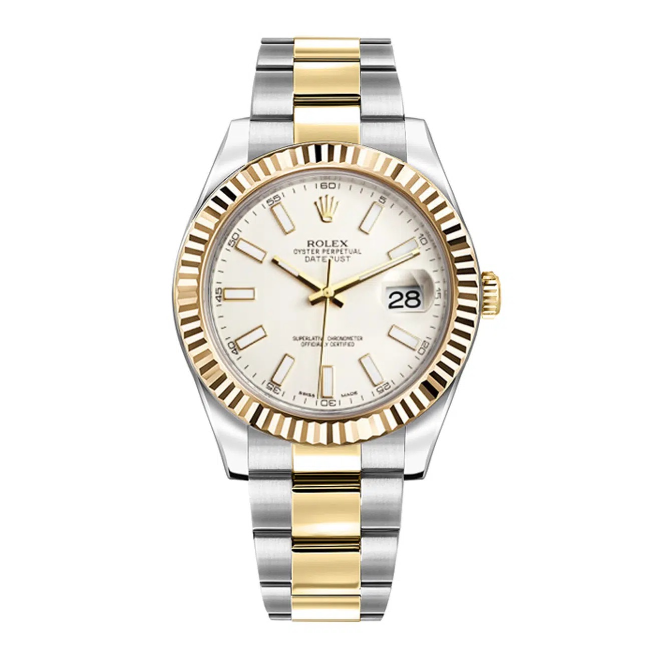 Rolex Datejust II 116333 41mm Ivory Dial Oyster Bracelet Two Tone Watch