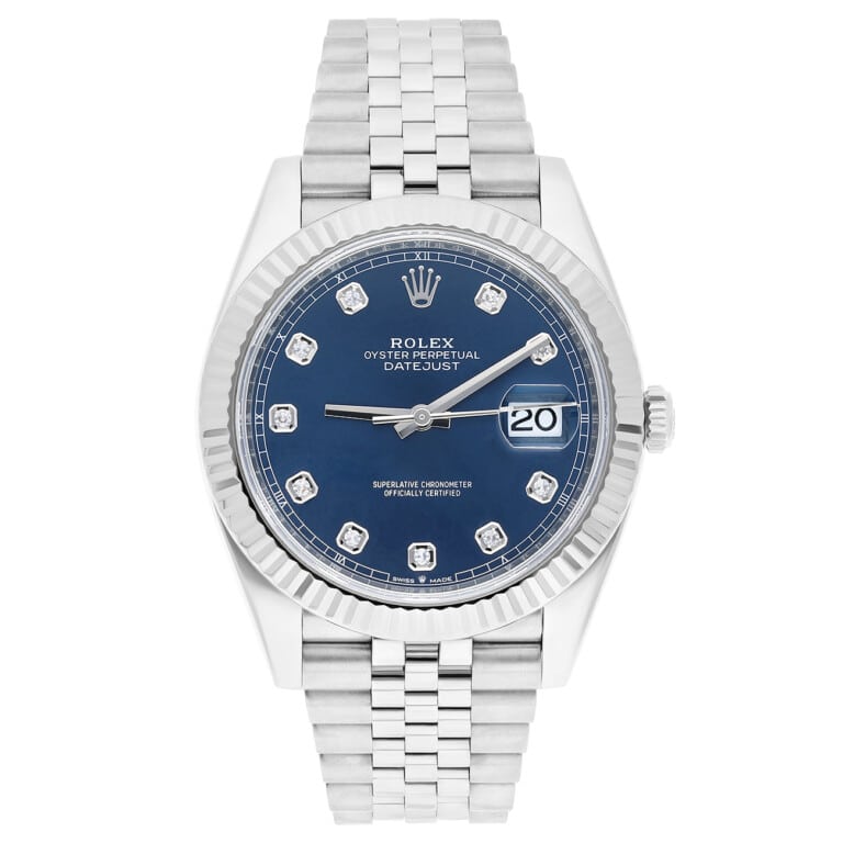 Rolex Datejust 126334-0016 41mm Blue Diamond Dial Jubilee Bracelet Stainless Steel Watch – alternate view