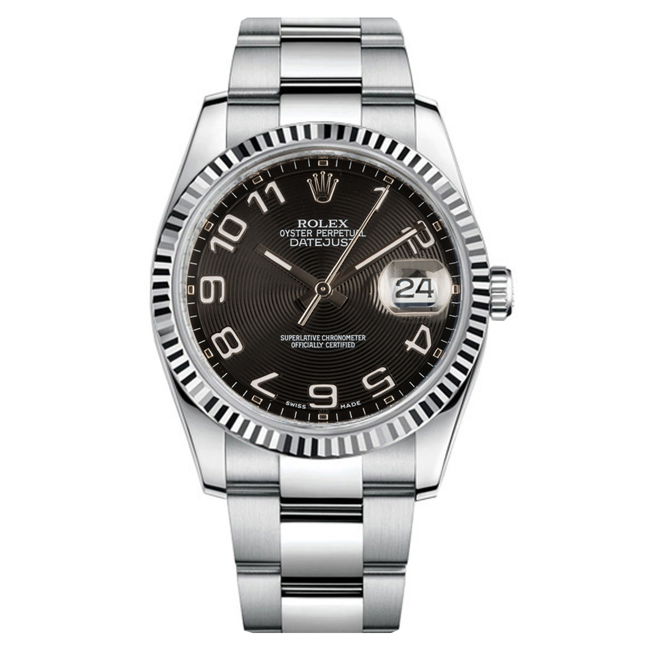 Rolex Datejust 116200 36mm Black Arabic Dial Oyster Bracelet Stainless Steel Watch