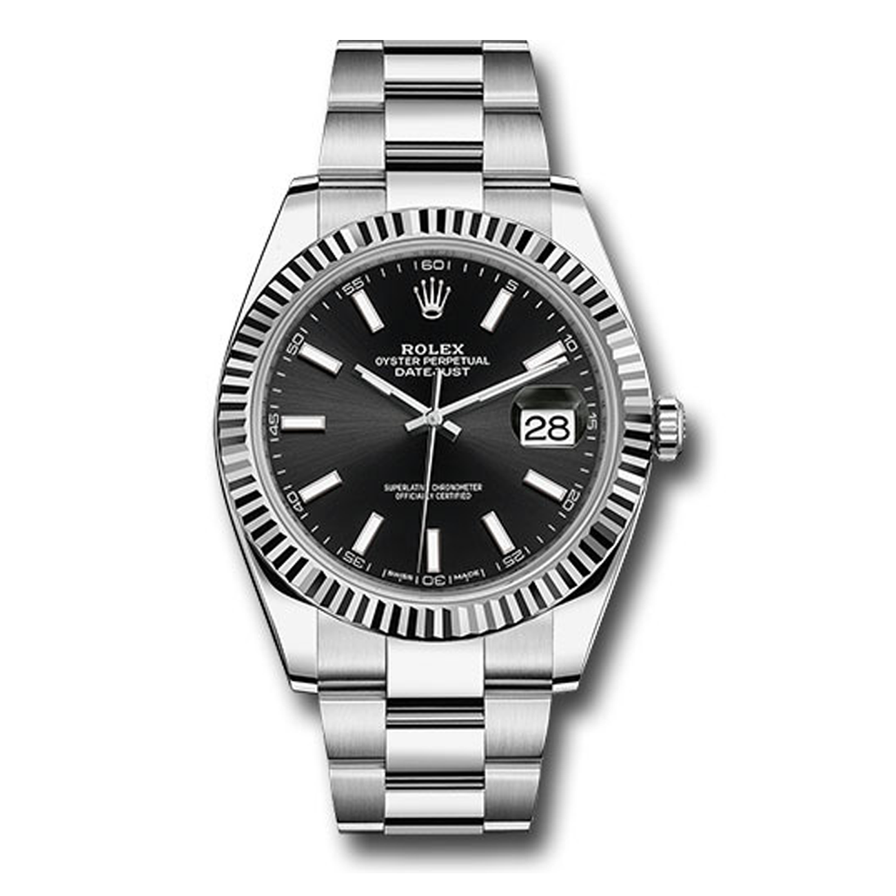 Rolex Datejust 126334 41mm Black Index Dial Stainless Steel Oyster Watch - 2017