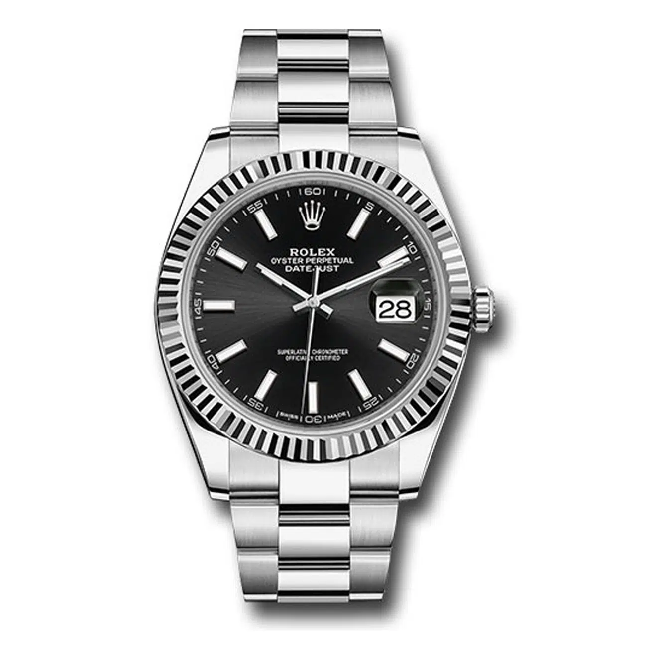 Rolex Datejust 126334 41mm Black Index Dial Stainless Steel Oyster Watch - 2017