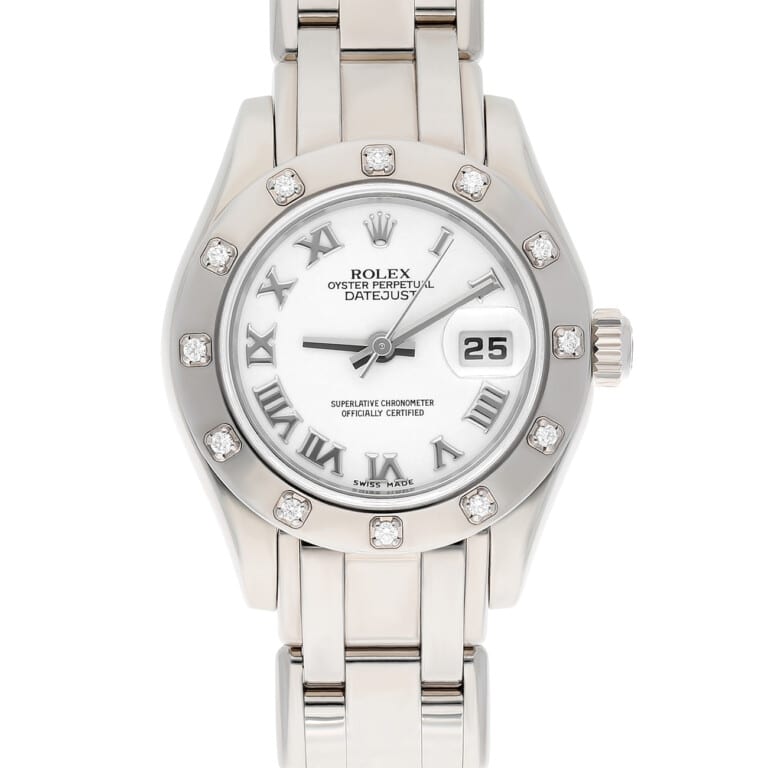 Rolex Lady-Datejust Pearlmaster 80319 White Roman Dial White Gold Watch – alternate view