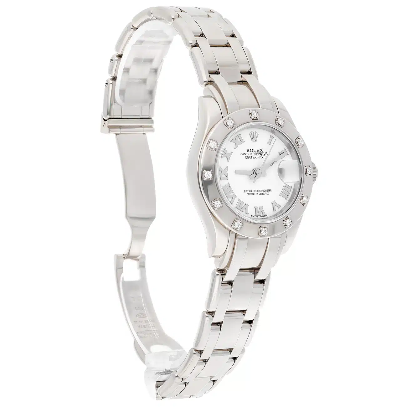 Rolex Lady-Datejust Pearlmaster 80319 White Roman Dial White Gold Watch – image 3