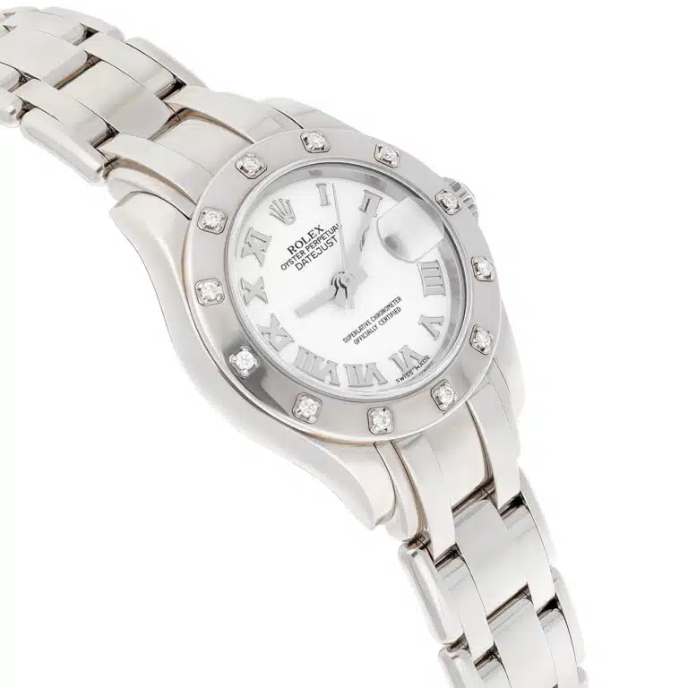 Rolex Lady-Datejust Pearlmaster 80319 White Roman Dial White Gold Watch – image 4