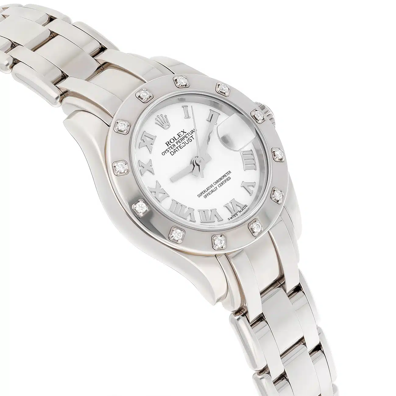 Rolex Lady-Datejust Pearlmaster 80319 White Roman Dial White Gold Watch – image 4