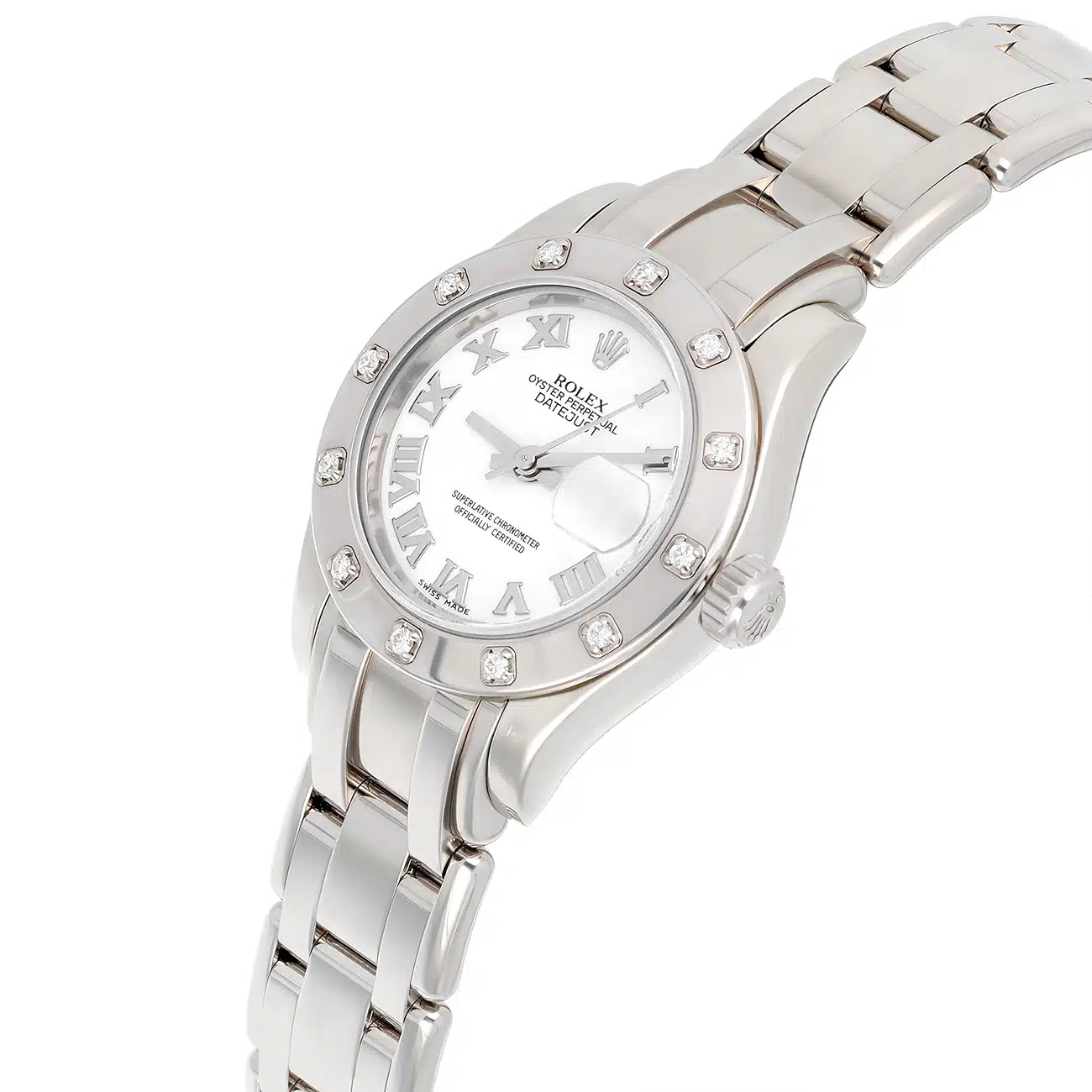 Rolex Lady-Datejust Pearlmaster 80319 White Roman Dial White Gold Watch – image 6