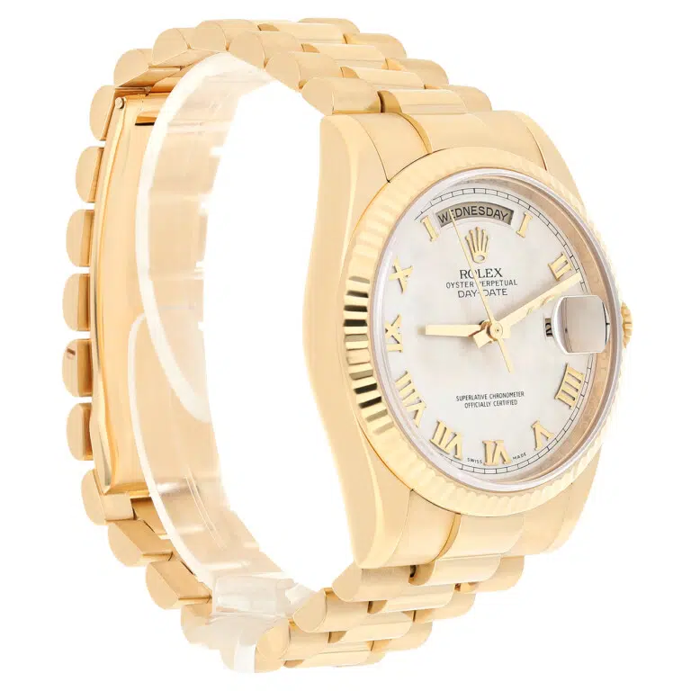 Rolex Day Date 118238 Presidential 36mm Ivory Pyramid Dial Yellow Gold Watch – image 5