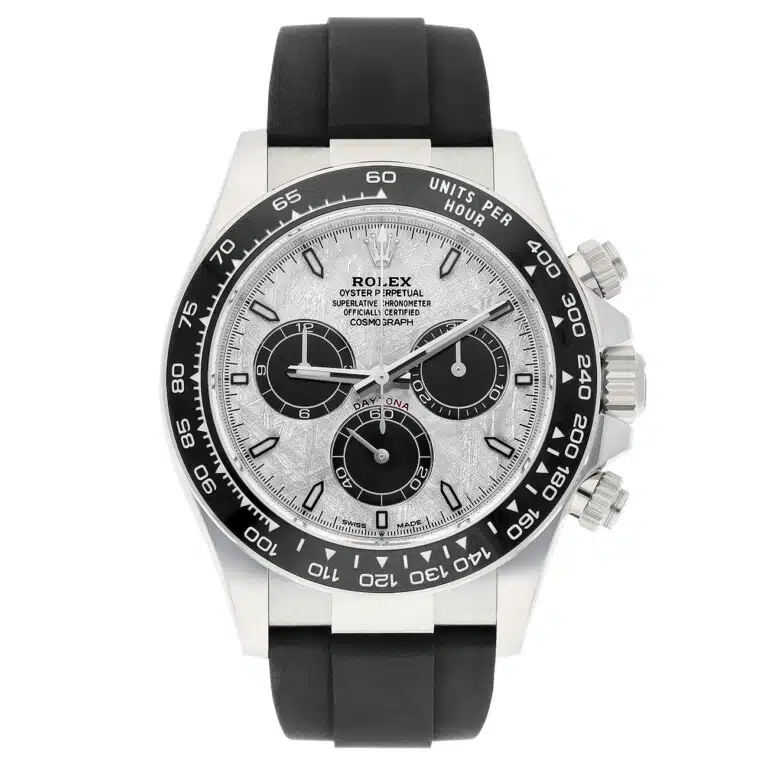 Rolex Daytona 126519LN-0007 meteorite dial white gold watch, angled view
