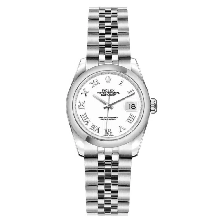 Rolex Datejust 179160 26mm White Roman Dial Stainless Steel Jubilee Watch – Domed Bezel