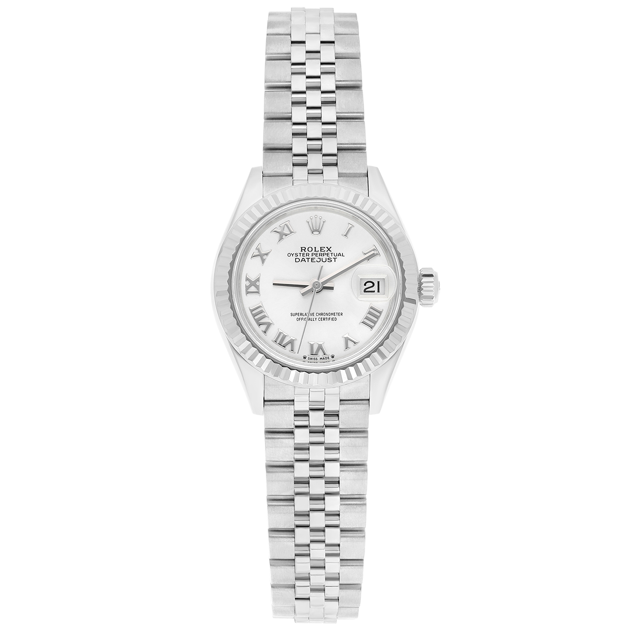 Rolex Lady Datejust 279174-0007 28mm Silver Roman Dial Jubilee Bracelet Stainless Steel Watch