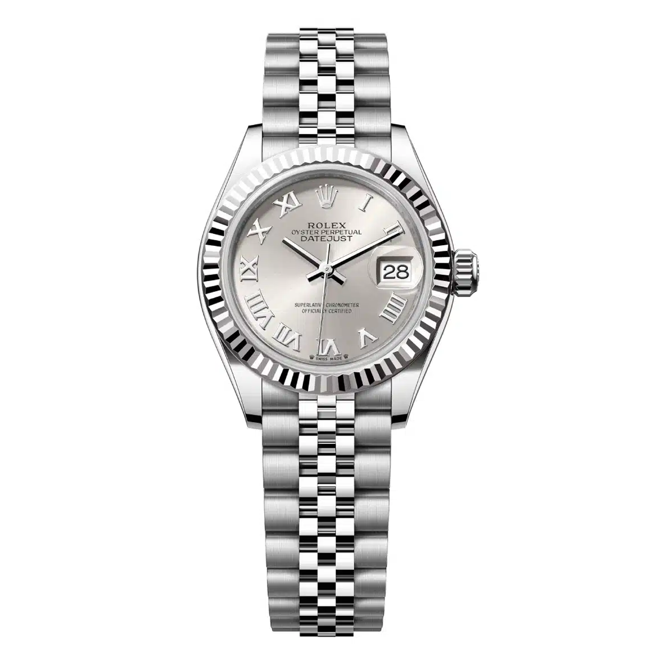 Rolex Lady Datejust 279174-0007 28mm Silver Roman Dial Jubilee Bracelet Stainless Steel Watch