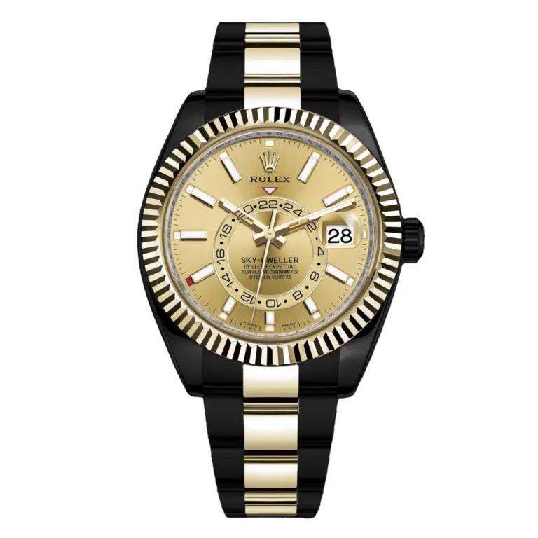 Rolex Sky-Dweller 326933 Champagne Dial Oyster Band Black PVD/DLC Coated 18K Yellow Gold &Stainless Steel Watch - 2021