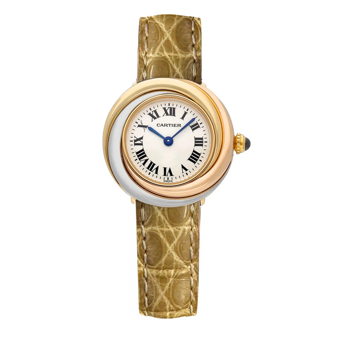 Cartier Trinity 2357 White Dial Roman Dial Tri-Colour Gold Watch
