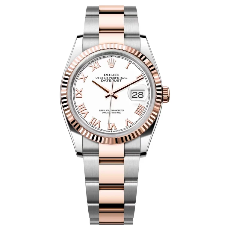 Rolex Datejust 36 126231-0016 white Roman dial, two-tone Oyster bracelet