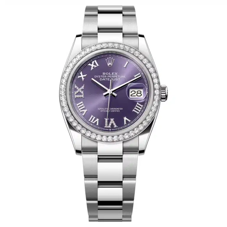 Rolex Datejust 126284RBR-0014 Aubergine Roman Dial 36 MM Oyster Bracelet