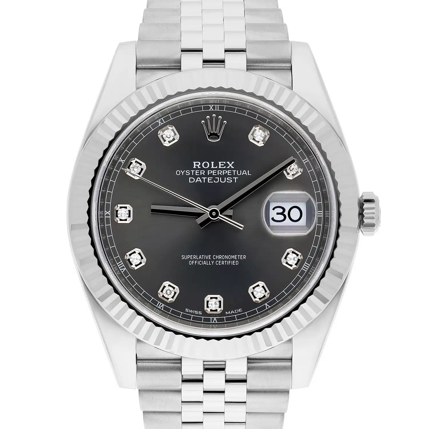Rolex Datejust 126334-0006 41mm Gray Diamond Dial Jubilee Bracelet Stainless Steel Watch 2025 – image 3