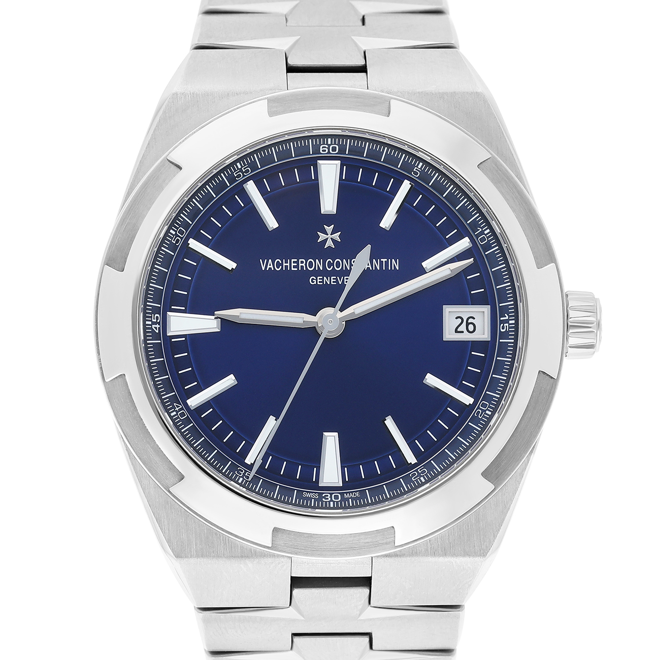 Vacheron Constantin Overseas 4520V/210A-B128 Blue Dial Fixed Bezel Stainless Steel Watch