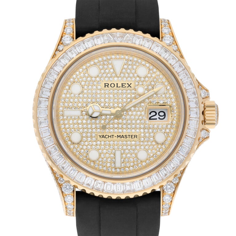 Rolex Yacht-Master 226668TBR-0001 42mm Pave Diamond Dial Baguette Diamond Bezel Oysterflex Strap Yellow Gold -2024 – alternate view
