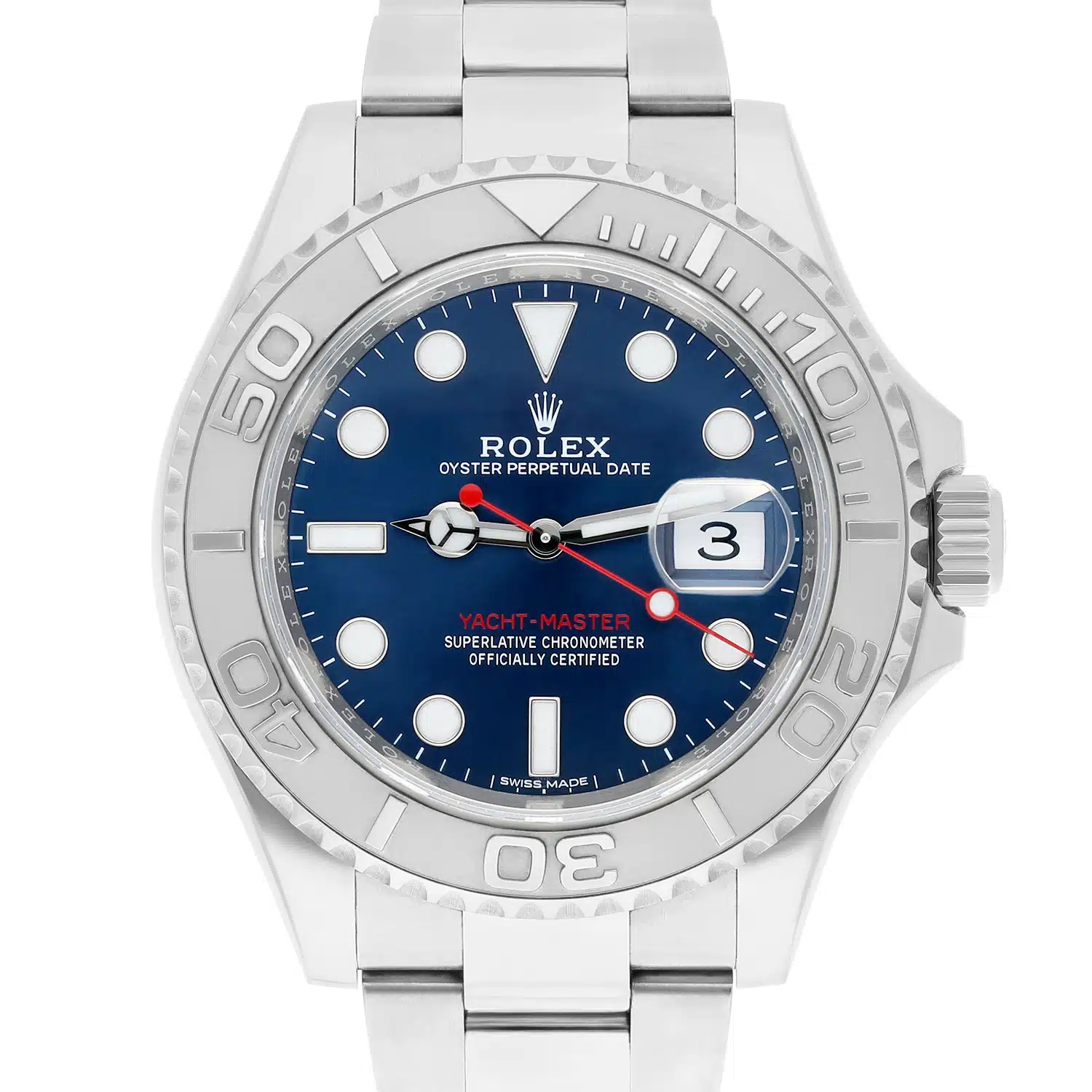 Rolex Yacht-Master 116622 40mm Bright Blue Dial Oyster Bracelet Oystersteel/Platinum Watch – image 2