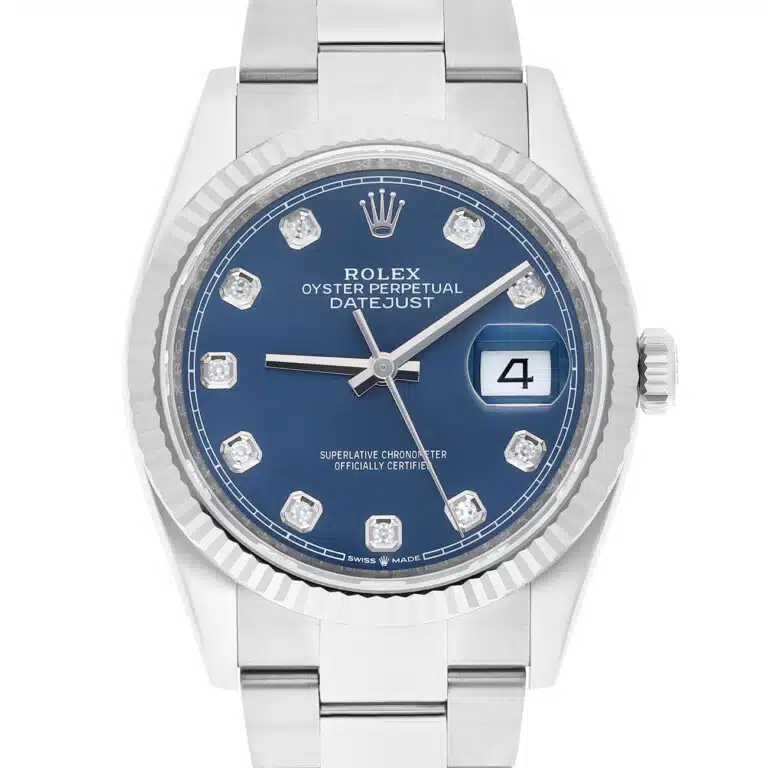 Rolex Datejust 126234-0038 36mm Blue Diamond Dial Fluted Bezel Oyster Bracelet Stainless Steel Watch 2020 – image 3