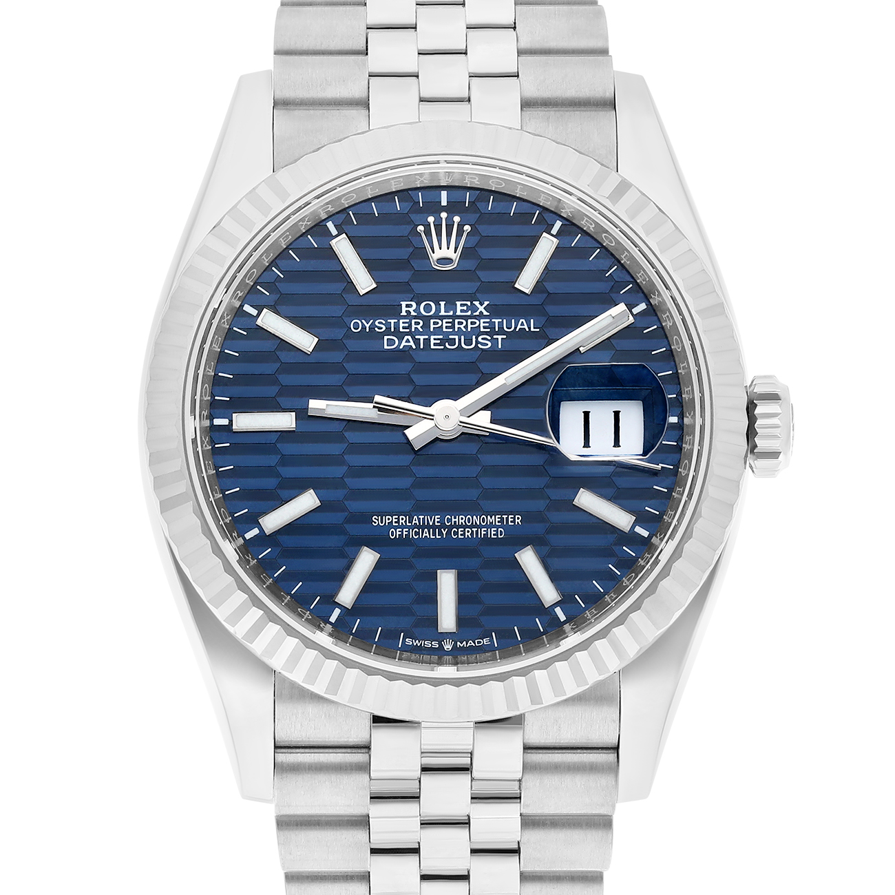Rolex Datejust 126234-0049 36mm Blue Motif Dial jubilee Bracelet Stainless Steel Watch - 2022